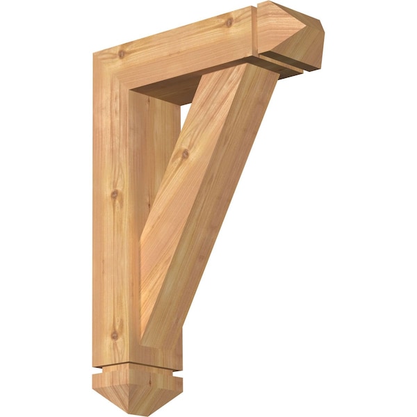 Ekena Millwork Traditional Arts and Crafts Smooth Bracket w/ Offset Brace, Western Red Cedar, 5 1/2"W x 18"D x 26"H BKT0604X18X26TRA03SWR - main